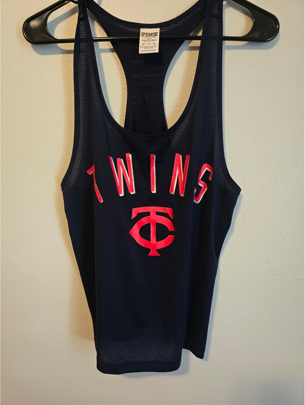 VS Pink Minnesota Twins Mesh Racerback Tank (XS)
